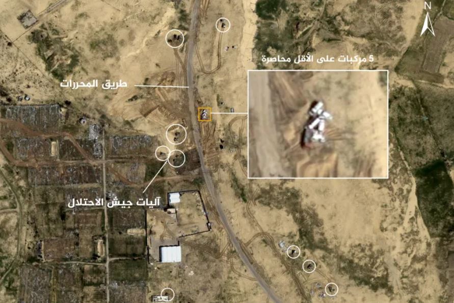أقمار صناعية توثّق تدمير وطمر الجيش الإسرائيلي لمركبات إنقاذ في رفح
