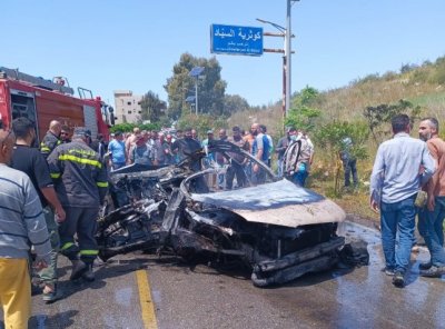 الدفاع المدني ينتشل جثامين شهداء ويخمد حرائق على طريق بريقع – القصيبة (صور)
