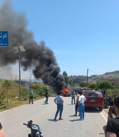 بالفيديو والصور: استهداف سيارة في كوثرية السياد... وسقوط شهيد