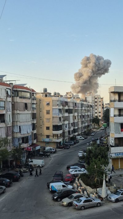 فيديو يوثّق لحظة الاستهداف الإسرائيلي للضاحية الجنوبية لبيروت