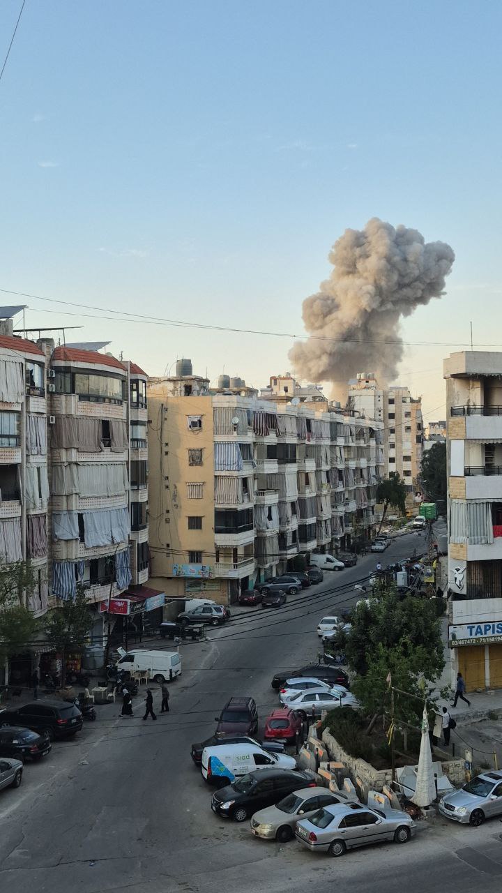 فيديو يوثّق لحظة الاستهداف الإسرائيلي للضاحية الجنوبية لبيروت