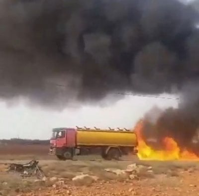 بالفيديو: إحتراق صهريج محروقات في حوش السيد علي