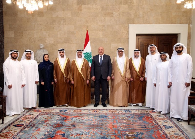 وفدٌ إماراتي في قصر بعبدا... وعون يؤكد عمق العلاقة الثنائية