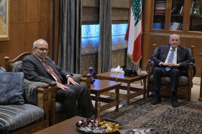 بالصور: لقاءٌ بين سلام وبري في عين التينة