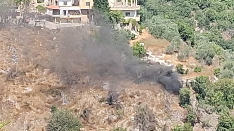 بالصور والفيديو: سقوط بقايا صاروخ اعتراضي في الجنوب