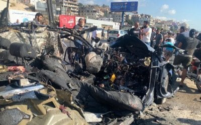 بالفيديو: لحظة سقوط الصاروخ الثاني على سيارة في خلدة