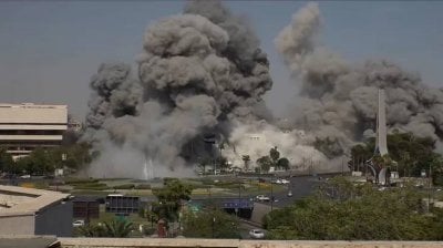  قبل استهدافه بغارة إسرائيلية... فيديو يُظهر إخلاء مبنى الأركان في دمشق