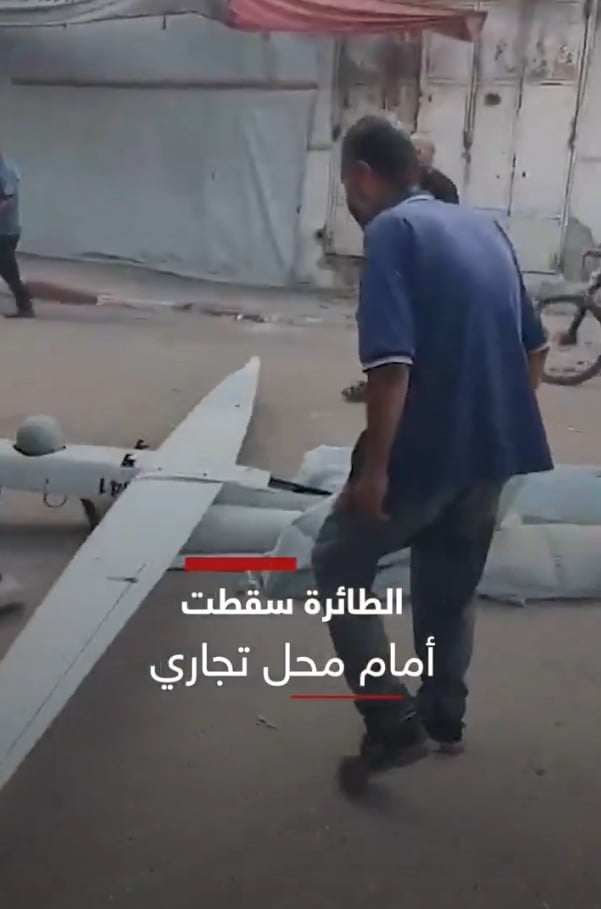 سقوط طائرة استطلاع إسرائيلية في غزة بسبب خلل فني (فيديو)