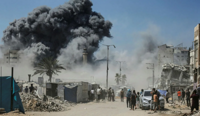 الجيش الإسرائيلي يقصف برجاً سكنياً جديداً في غزة... فيديو يوثق لحظة الانهيار