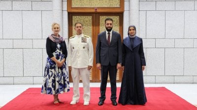 الشرع يستقبل باراك وكوبر في دمشق