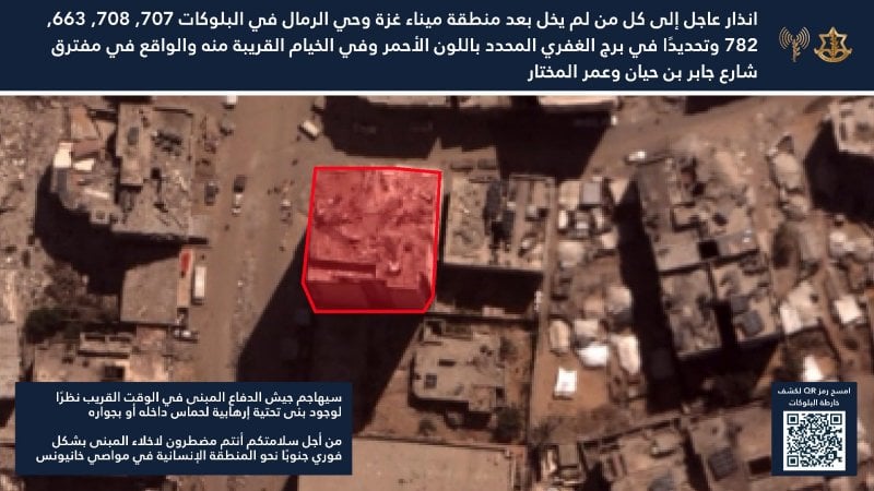 "حي للشرطة"...  والجيش الإسرائيلي يأمر بإخلاء برج الغفري في غزة