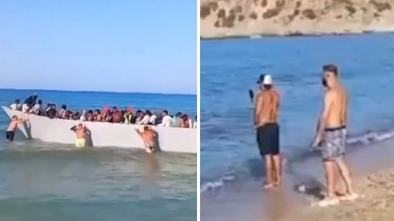 على شاطئ يوناني... سياحٌ يتحولون إلى "حرس حدود" (فيديو)