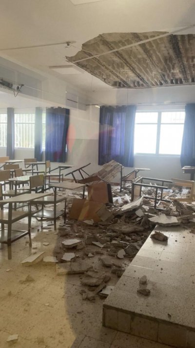 كارثة كادت تقع… سقف صف ينهار في مدرسة بصيدا قبل وصول الطلاب