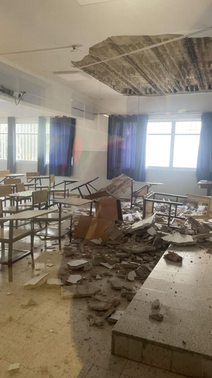 كارثة كادت تقع… سقف صف ينهار في مدرسة بصيدا قبل وصول الطلاب