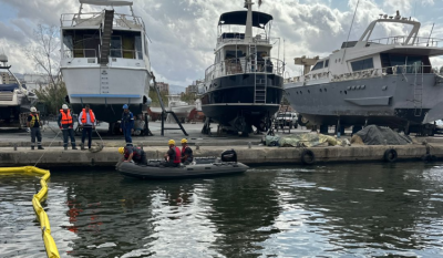 لمحاكاة مكافحة التلوث النفطي... الدفاع المدني ينفّذ مناورة بحرية