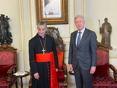 رجي من بكركي: ناقشنا التطورات واحتمال التصعيد الإسرائيلي