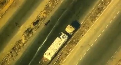 القيادة المركزية الأميركية تنشر فيديو لنهب شاحنة مساعدات في غزة (فيديو)