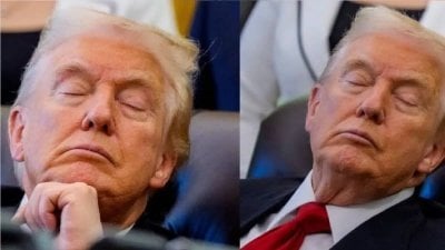 ترامب يثير الجدل بصور “النعاس”... والبيت الأبيض يوضح (صور)