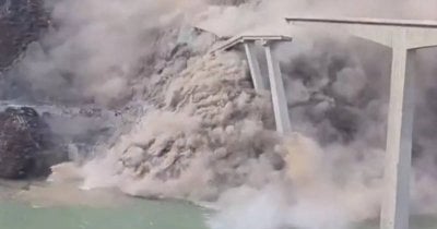 بعد أشهر على افتتاحه... انهيار جسر عملاق في الصين (فيديو)