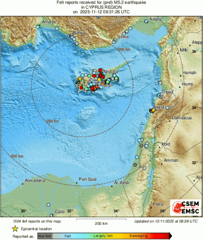 هزّة أرضيّة تضرب لبنان