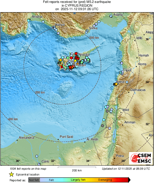 هزّة أرضيّة تضرب لبنان