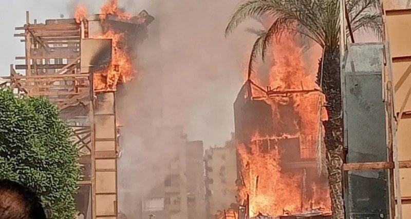 ألسنة اللهب تتصاعد من القاهرة… حريق كبير في "ستوديو مصر" (فيديو)
