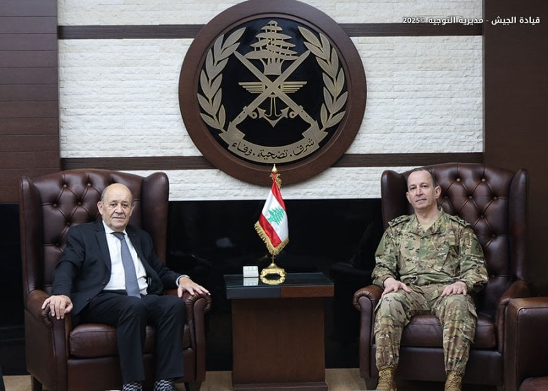 زيارة لودريان لليرزة… رسالة دعم فرنسي للجيش اللبناني