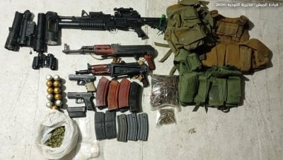 الجيش يواصل عملياته… ضبط أسلحة ومخدرات في بعلبك(صورة)
