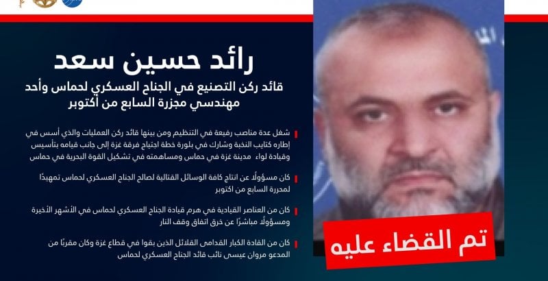 قيادي بارز في حماس... إسرائيل تعلن استهداف رائد سعد في غزة (فيديو)