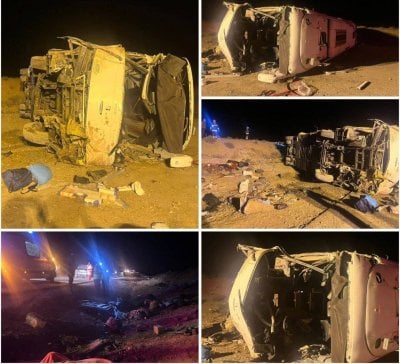 حادث مروّع شرق إيران… عشرات الضحايا بانقلاب حافلة (فيديو)