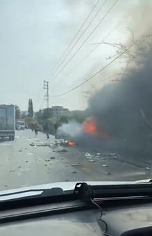 بالفيديو... غارة اسرائيلية استهدفت سيارة في محيط منطقة البازورية