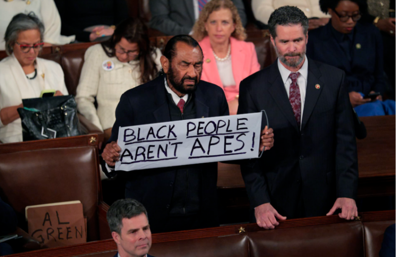 "السود ليسوا قرودًا”… احتجاج داخل الكونغرس يربك خطاب ترامب