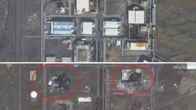 لقطات صادمة من الأقمار الاصطناعية… هجوم يطال منشأة نووية إيرانية