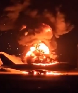 فيديو يوثّق اشتعال طائرة في مطار مهرآباد… وغارات تضرب ضواحي طهران!