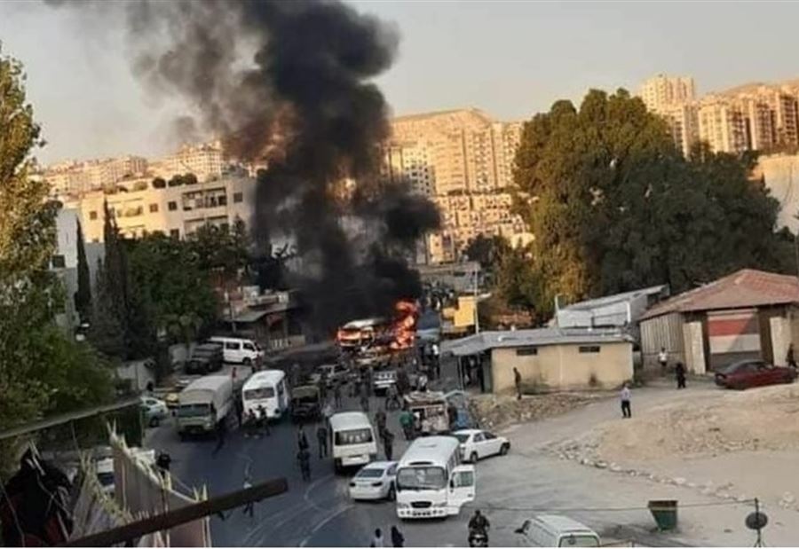 إنفجار حافلة لقوات النظام بدمشق