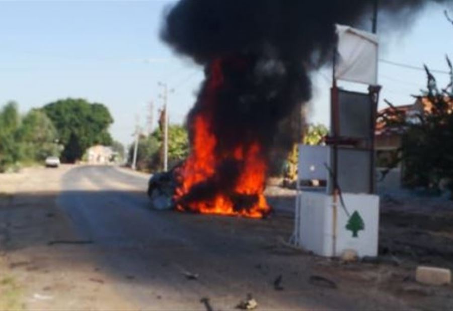 استهداف سيارة على طريق بيوت السياد والعامرية (فيديو)