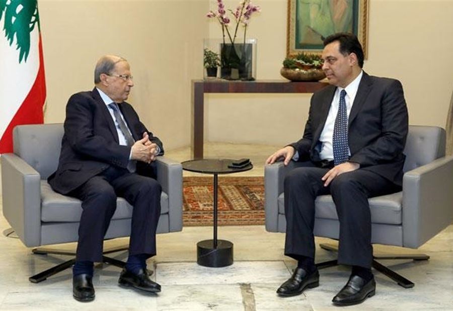 "لا تصريح" لدياب من بعبدا