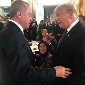حديث "لطيف" بين ترمب وأردوغان خلال عشاء فرنسي حديث "لطيف" بين ترمب وأردوغان خلال عشاء فرنسي