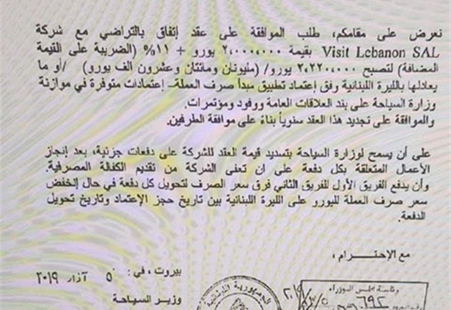 السياحة تهب "visit lebanon" مليوني يورو