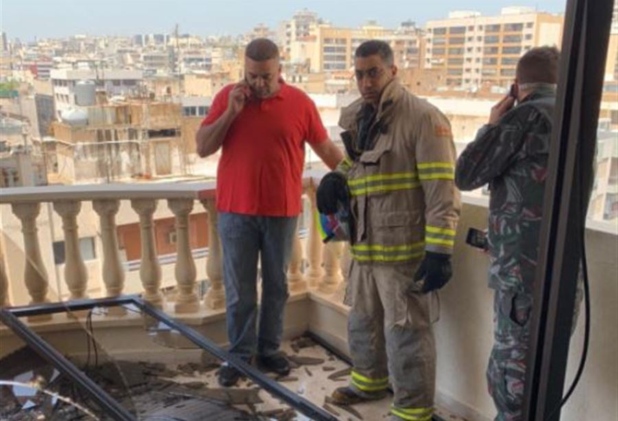 حريق صوت قوي في طريق الجديدة