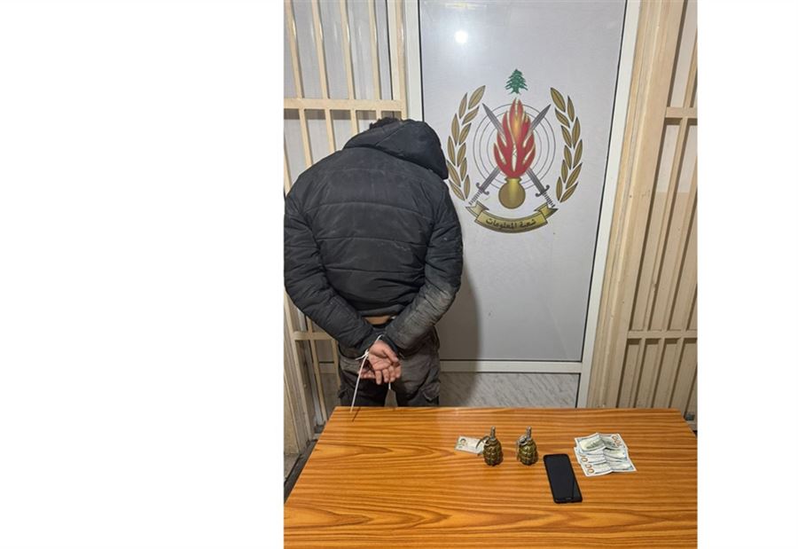بعد أن دخل لبنان خلسة... توقيف سوري بحوزته قنبلتَين يدويَّتَين