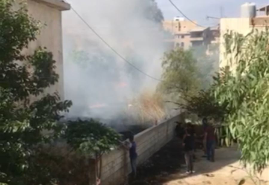 بالصورة: حريق قرب سرايا الهرمل