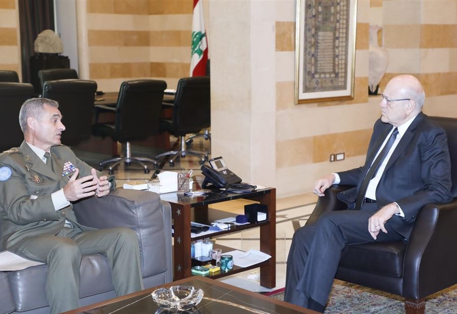 ميقاتي إستقبل لازارو: لبنان متمسكٌ ببقاء "اليونيفل" جنوباً