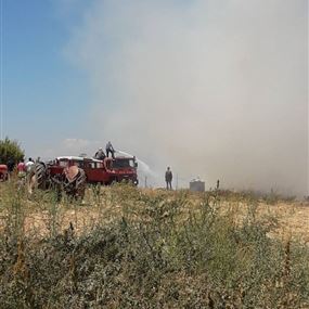 بالصورة: حريق في مخيم للنازحين السوريين بسرعين الفوقا