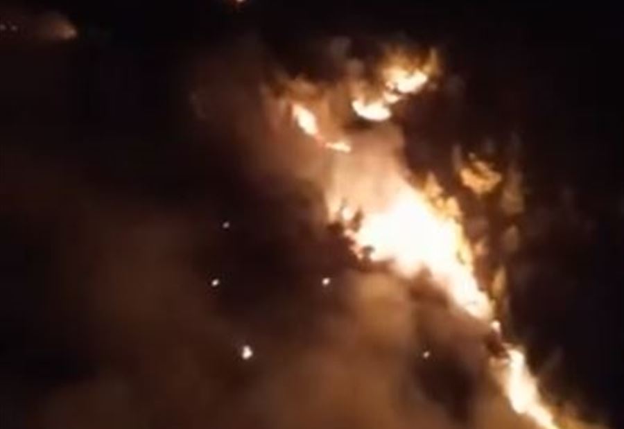 بالفيديو: حريق كبير في باتر- الشوف 