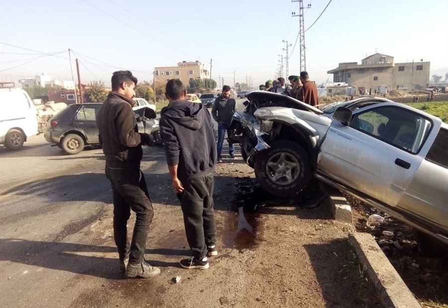 8 جرحى في حادث سير في رياق