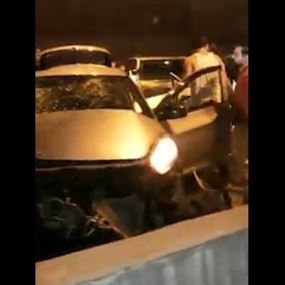 بالفيديو: حادث سير مروّع على طريق المطار