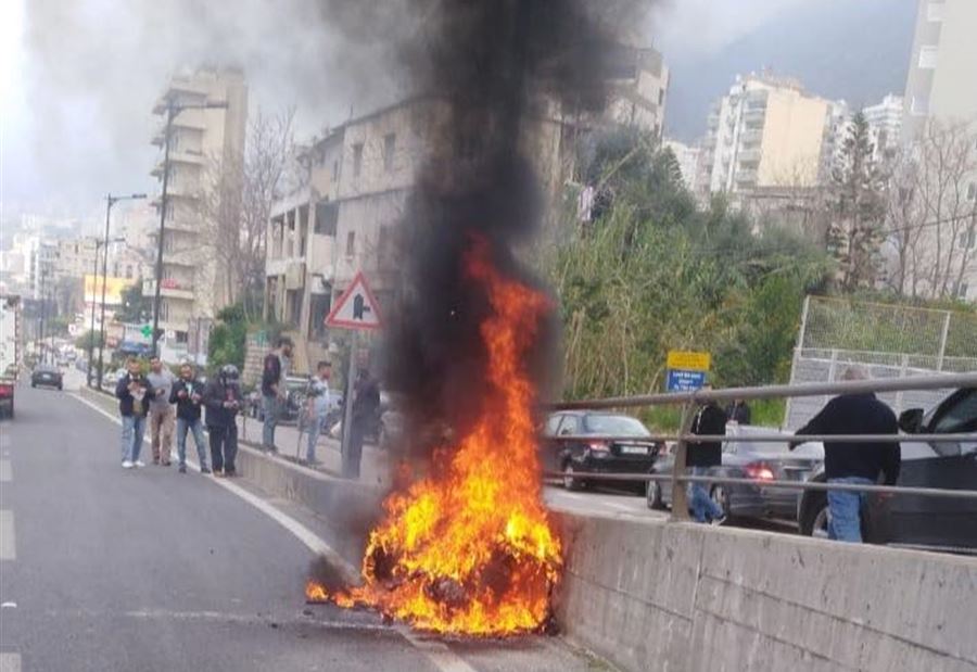 بالصور: حريق دراجة نارية في غادير