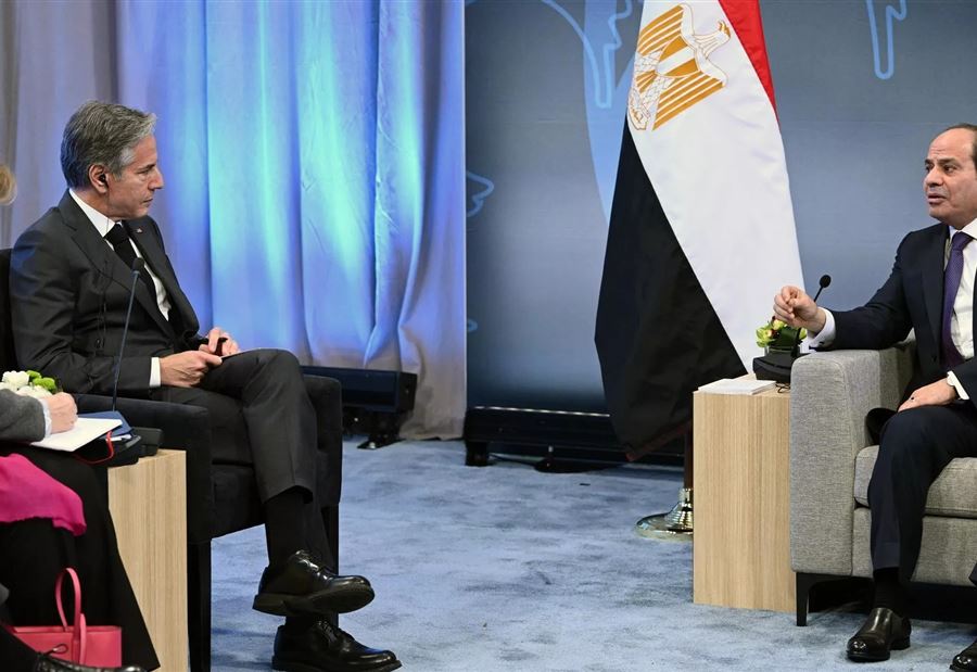 بشأن "الأوضاع الراهنة بغزة"... لقاء جمع بين السيسي وبلينكن في القاهرة