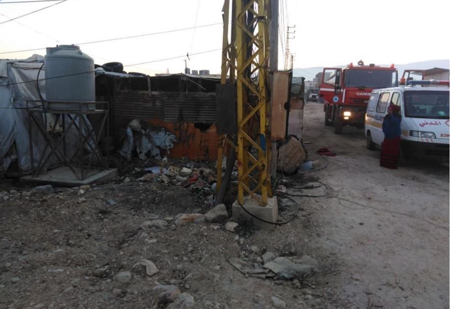 بالصور: حريق داخل مخيم للنازحين السوريين في عنجر بالصور: حريق داخل مخيم للنازحين السوريين في عنجر